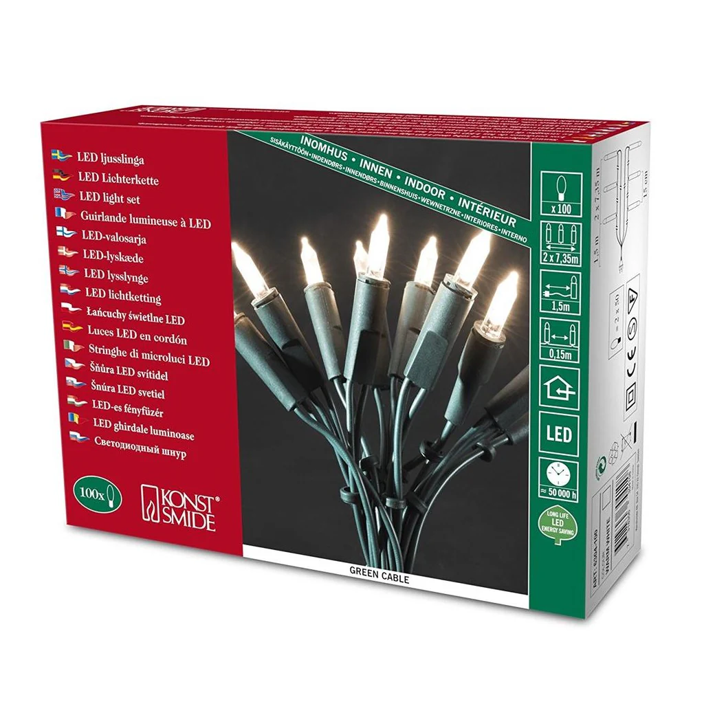 Konstsmide LED-Mini-Lichterkette 16,35 m mit 100 Lichtern in warmweiß 6304-100 - Image 2