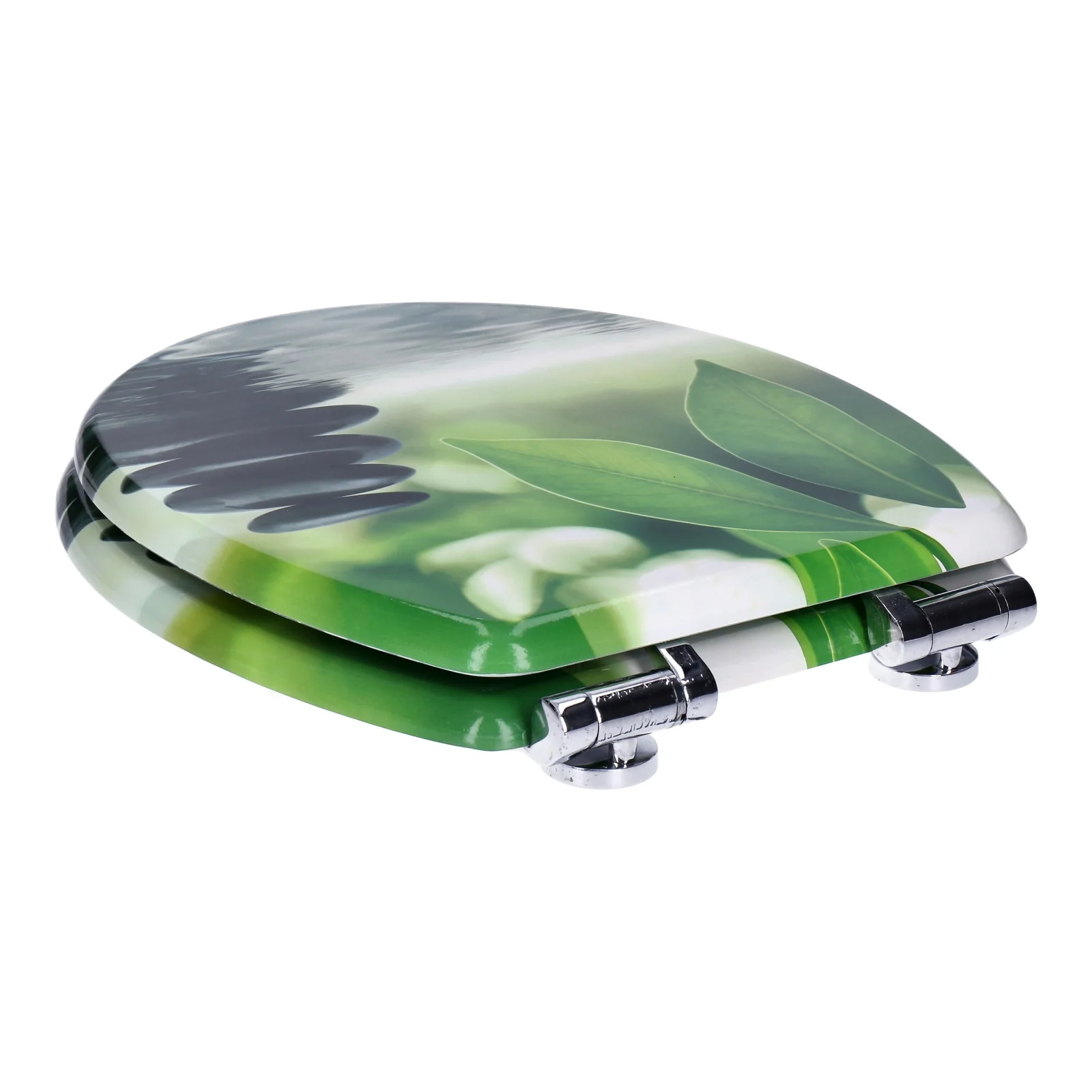 TP WC-Sitz mit Absenk-Automatik, Motiv, Soft-Close Holz-Kern, ovale O-Form, EU-Größe, bis 120 kg Green Stone - Image 3