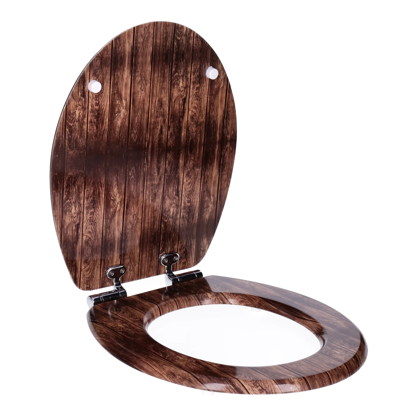 TP WC-Sitz mit Absenk-Automatik, Motiv, Soft-Close Holz-Kern, ovale O-Form, EU-Größe, bis 120 kg Dark Wood - Image 2