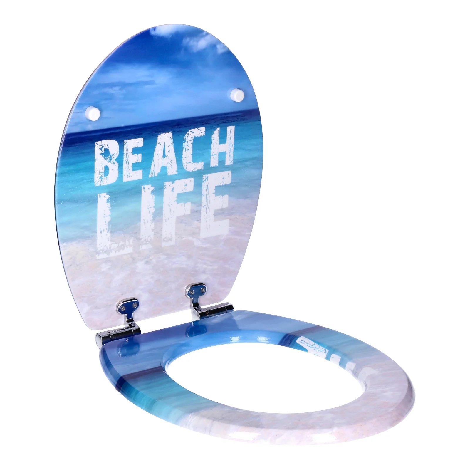 TP WC-Sitz mit Absenk-Automatik, Motiv, Soft-Close Holz-Kern, ovale O-Form, EU-Größe, bis 120 kg beachlife - Image 2