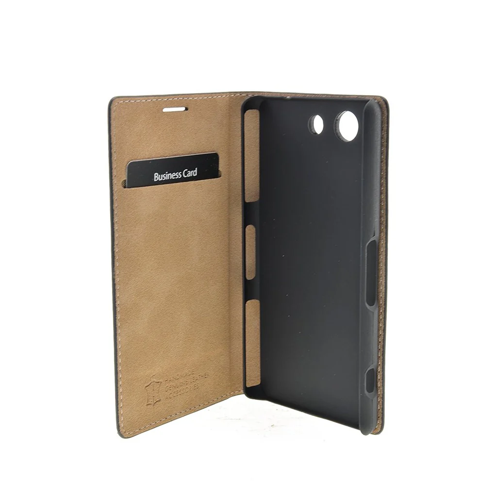 Mike Galeli Magnetische Folio Schutzhülle Cover Sony Z5 - Schwarz Standfunktion und Kartenfach - Image 3