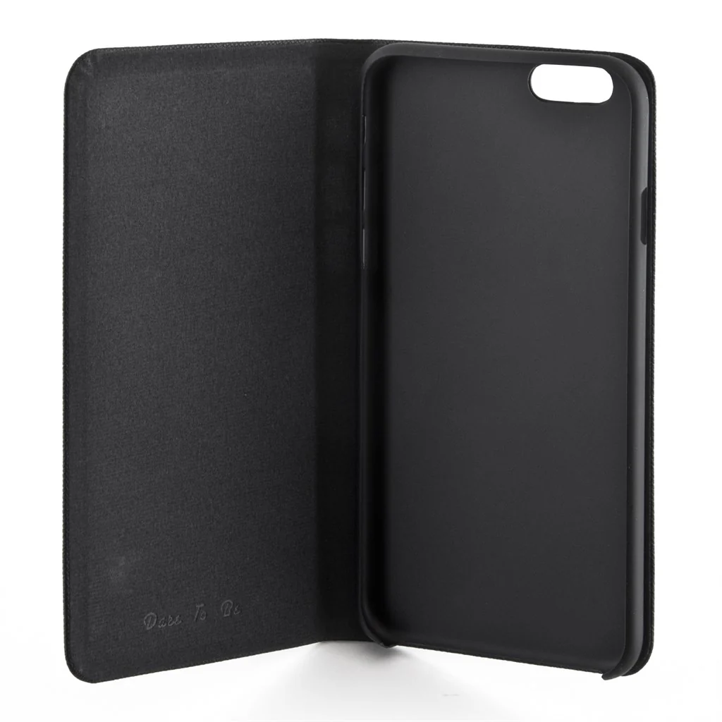 Ozaki 0.3 Folio - stylische, dünne Klapp-Tasche Kunstleder für Apple iPhone 6 / 6S - schwarz - Image 3
