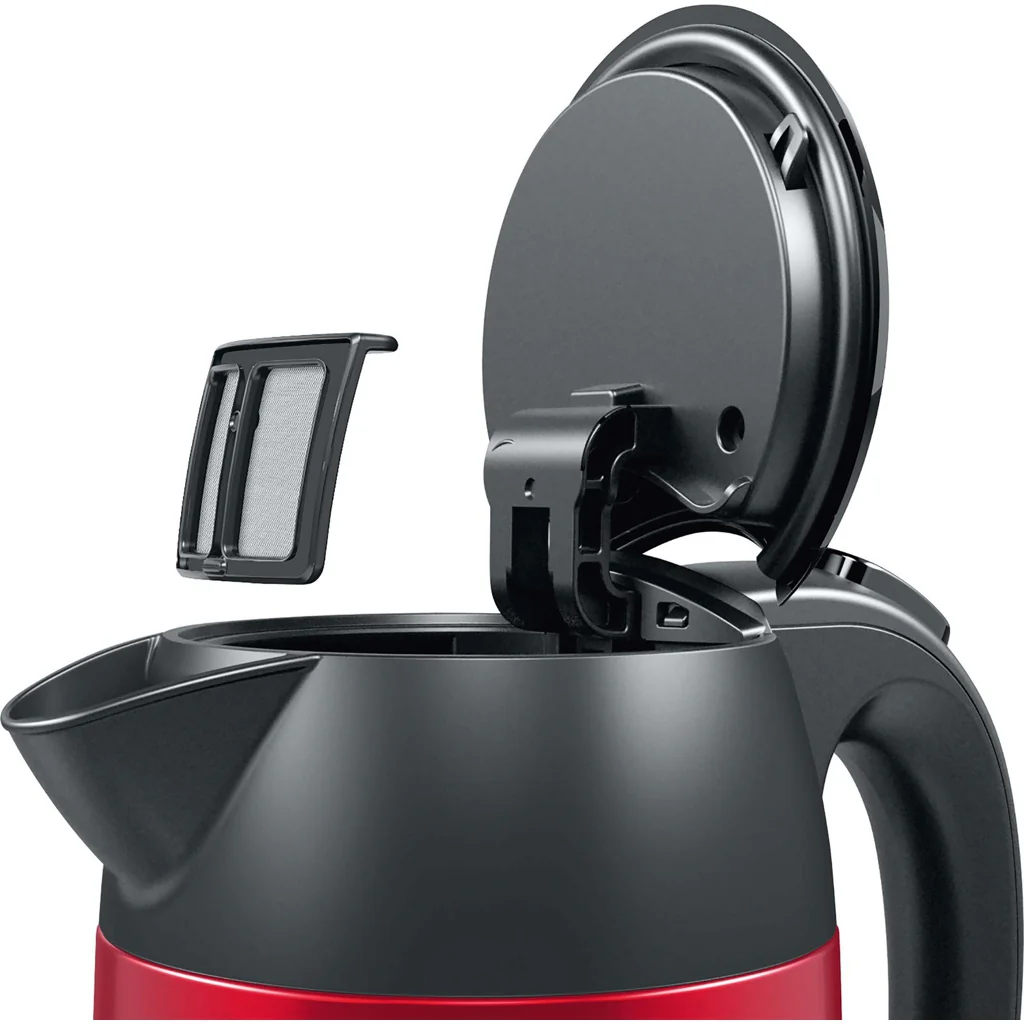 Bosch DesignLine TWK3P424 Wasserkocher 1,7L 2400W Rot, Grau - Image 2