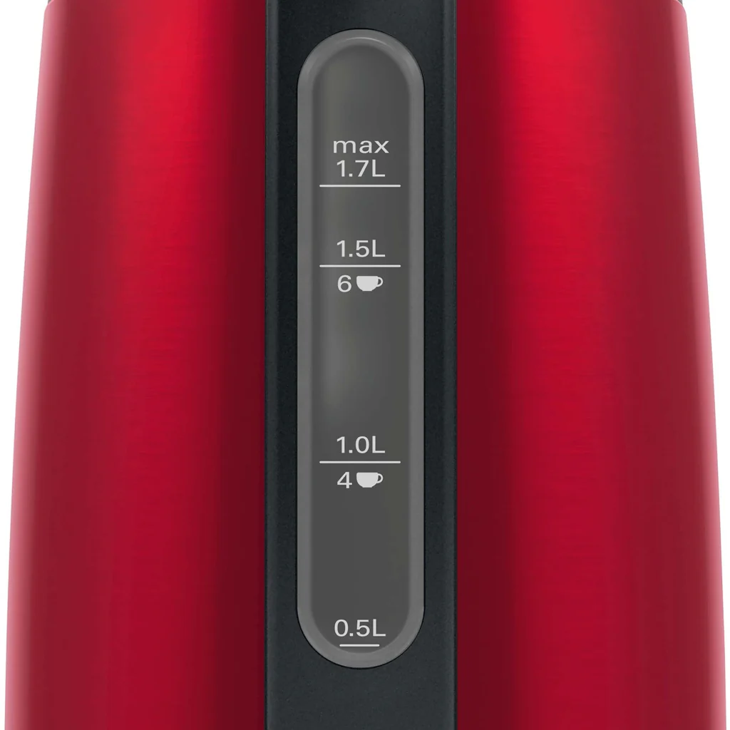 Bosch DesignLine TWK3P424 Wasserkocher 1,7L 2400W Rot, Grau - Image 4