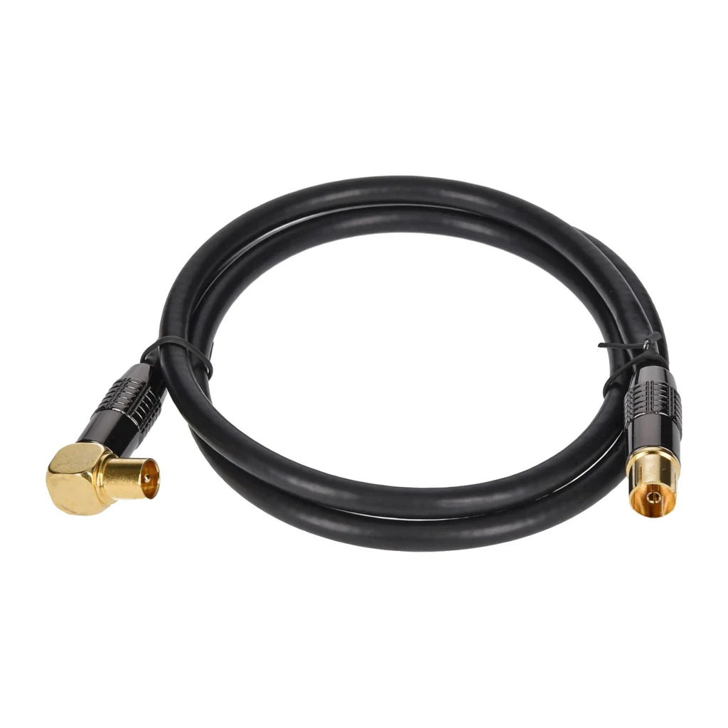 TP Antennenkabel schwarz 90° gewinkelt 1m