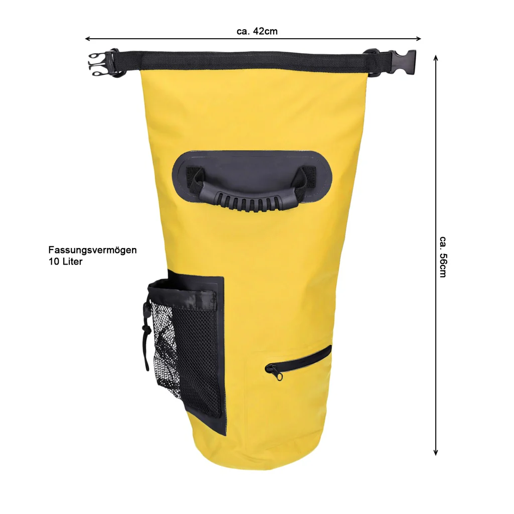TP Dry bag - wasserdichter Packsack Rucksack 10 Li Gelb - Image 5