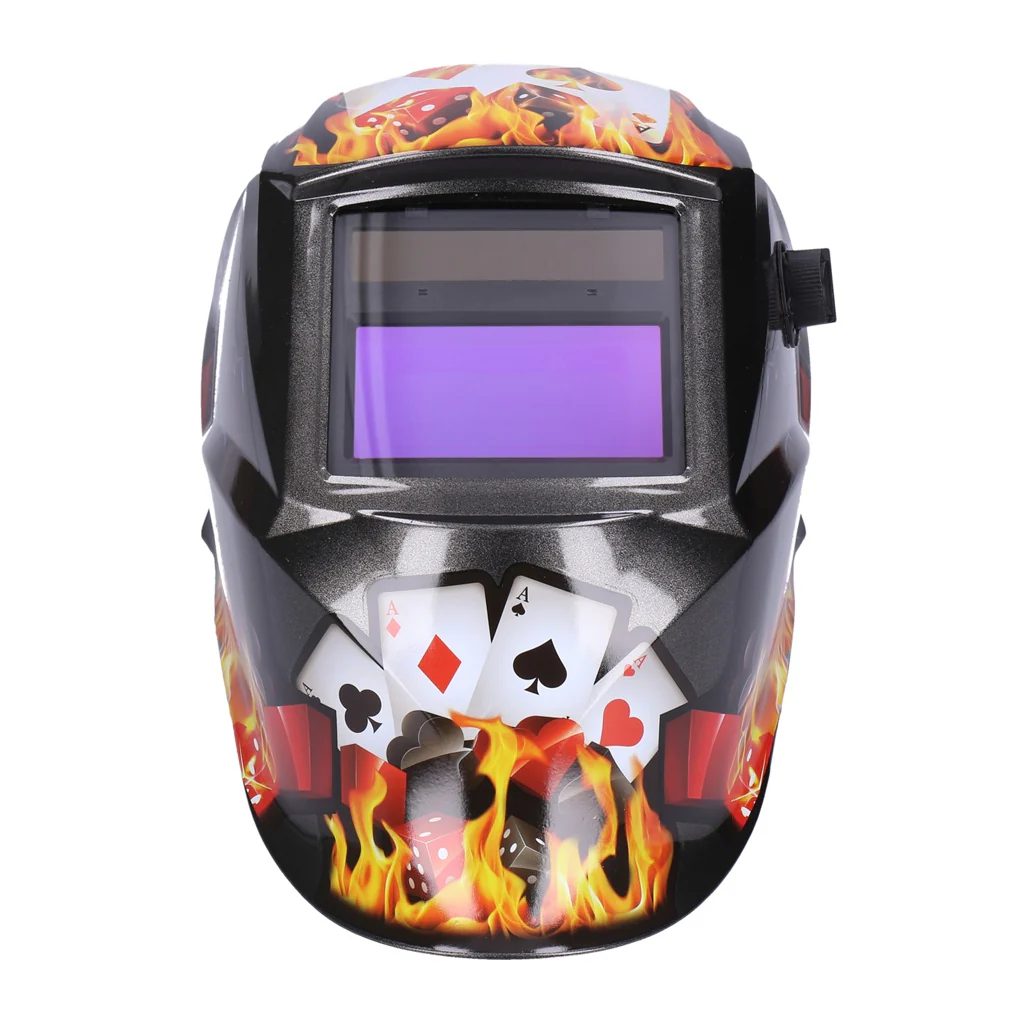 TP Automatik Solar Schweißhelm mit UV-Schutz, auto Verdunkelung, Feuerhemmend, schnelle Schaltzeiten- Pokerface (1640-A) - Image 2