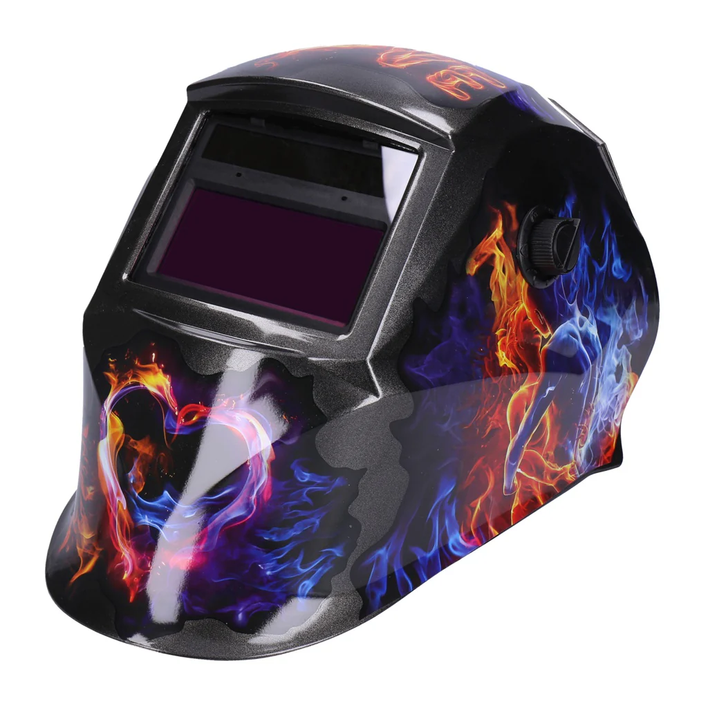 TP Automatik Solar Schweißhelm mit UV-Schutz, auto Verdunkelung, Feuerhemmend, schnelle Schaltzeiten- Love (1638-A)