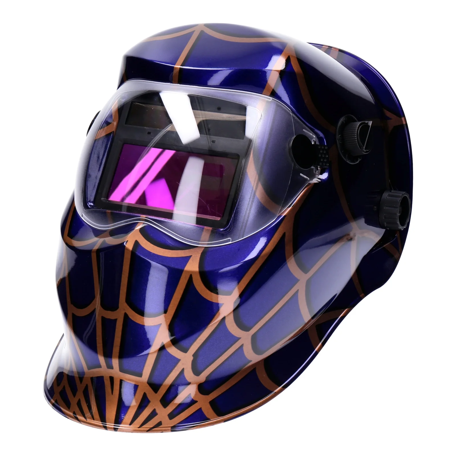 TP Automatik Solar Schweißhelm mit UV-Schutz, auto Verdunkelung, Feuerhemmend, schnelle Schaltzeiten- Blue & Gold - Image 2