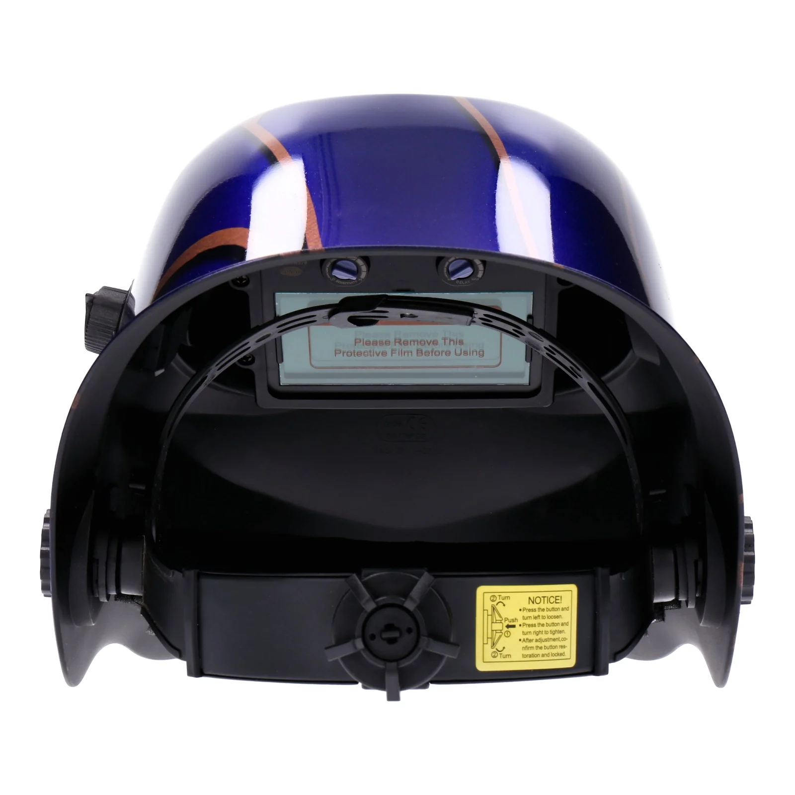 TP Automatik Solar Schweißhelm mit UV-Schutz, auto Verdunkelung, Feuerhemmend, schnelle Schaltzeiten- Blue & Gold - Image 3
