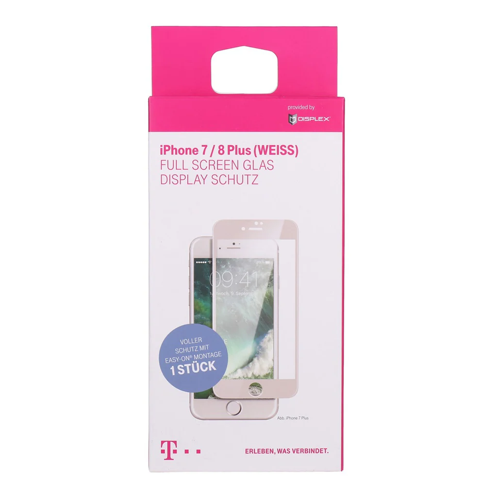 Displex Sicherheitsglas-Displayschutz iPhone 8/7+ iPhone 8/7 Plus weiß