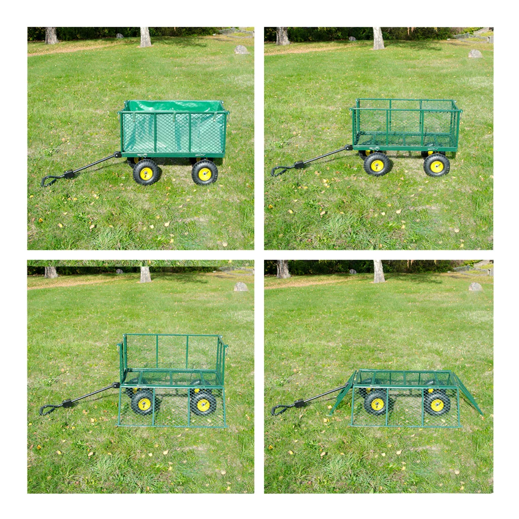 TP Transportwagen für den Garten, Lasten Handwagen mit Gitter, Plane und Luftbereifung, bis 550 kg - Image 4