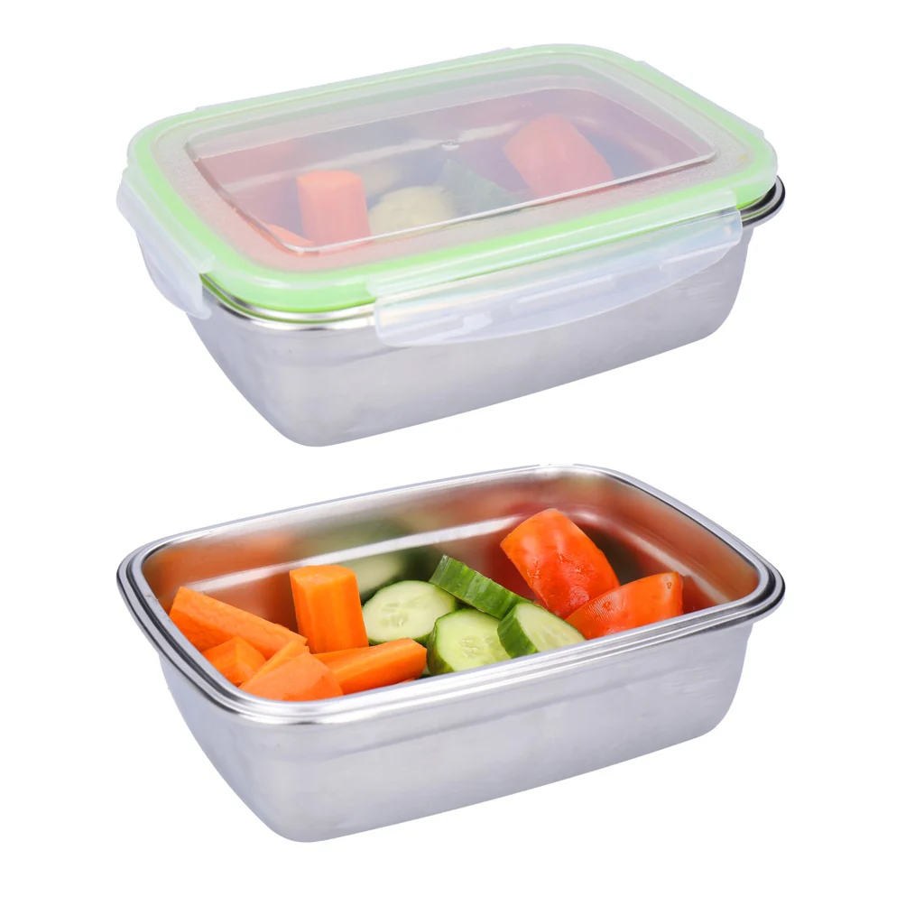 TP Frischhaltedose aus Edelstahl 18/10 mit passend Deckel, Lunchbox, Frühstücksdose (luftdicht) 550 ml - Image 3