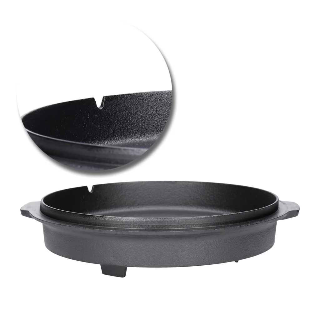 TP Dutch Oven aus Gusseisen, BBQ Kessel mit Füßen Deckel, robuster Feuertopf inkl. Deckelheber GDO09P - Image 2