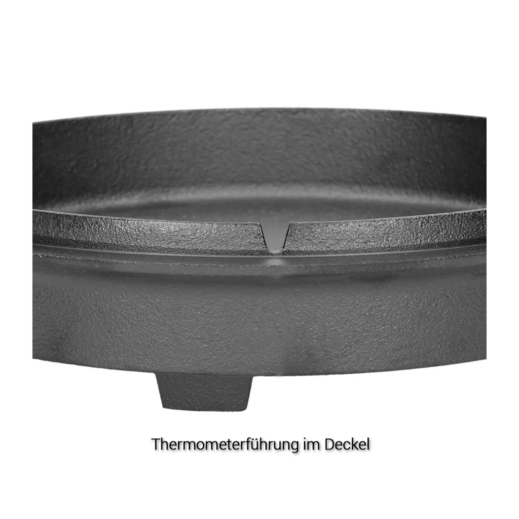 TP Dutch Oven aus Gusseisen, BBQ Kessel mit Füßen Deckel, robuster Feuertopf inkl. Deckelheber GDO09P - Image 4