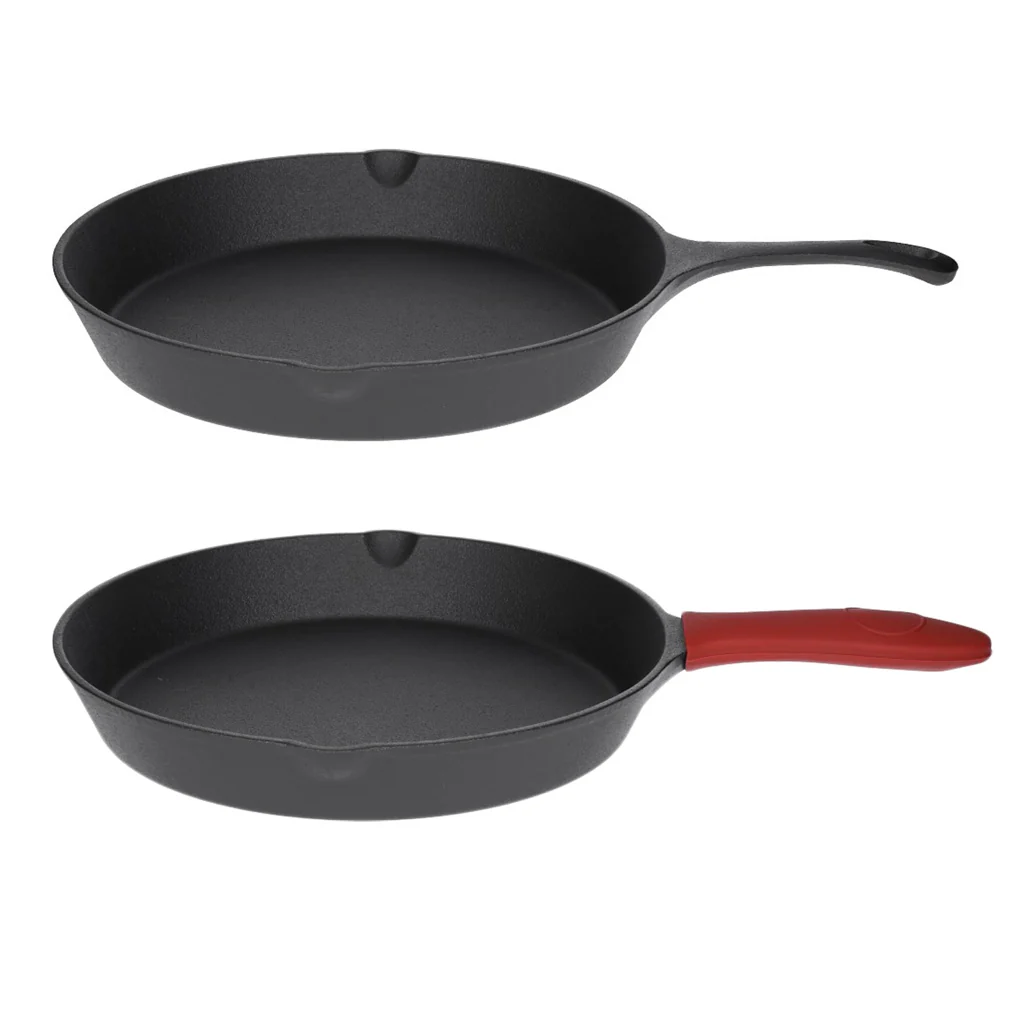 TP 4-teiliges Bratpfannen Set aus Gusseisen aus Ø16 + Ø20 + Ø25cm + Silikon- Griff - Image 4