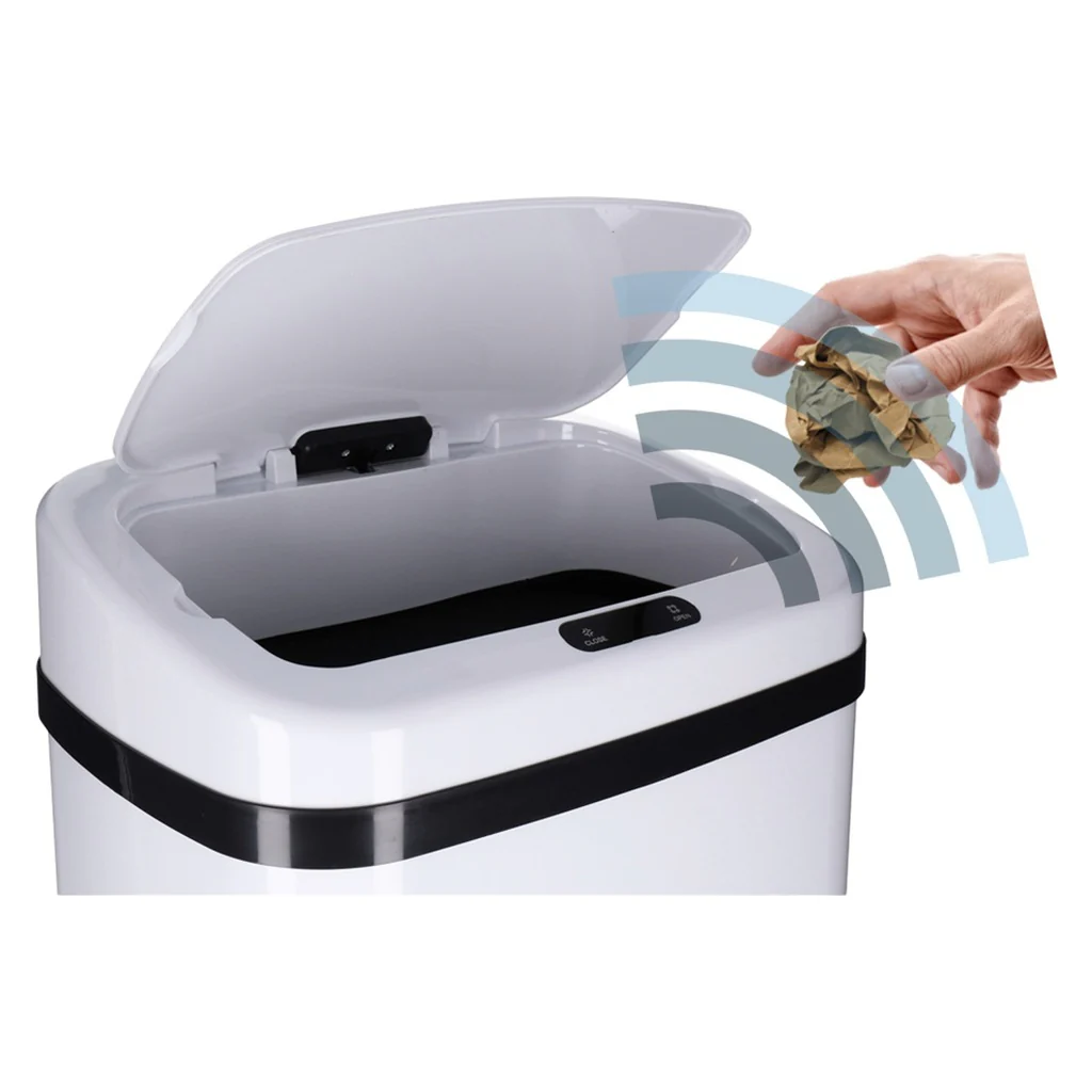 TP Sensor Mülleimer 30 Liter eckig weiß - Image 4