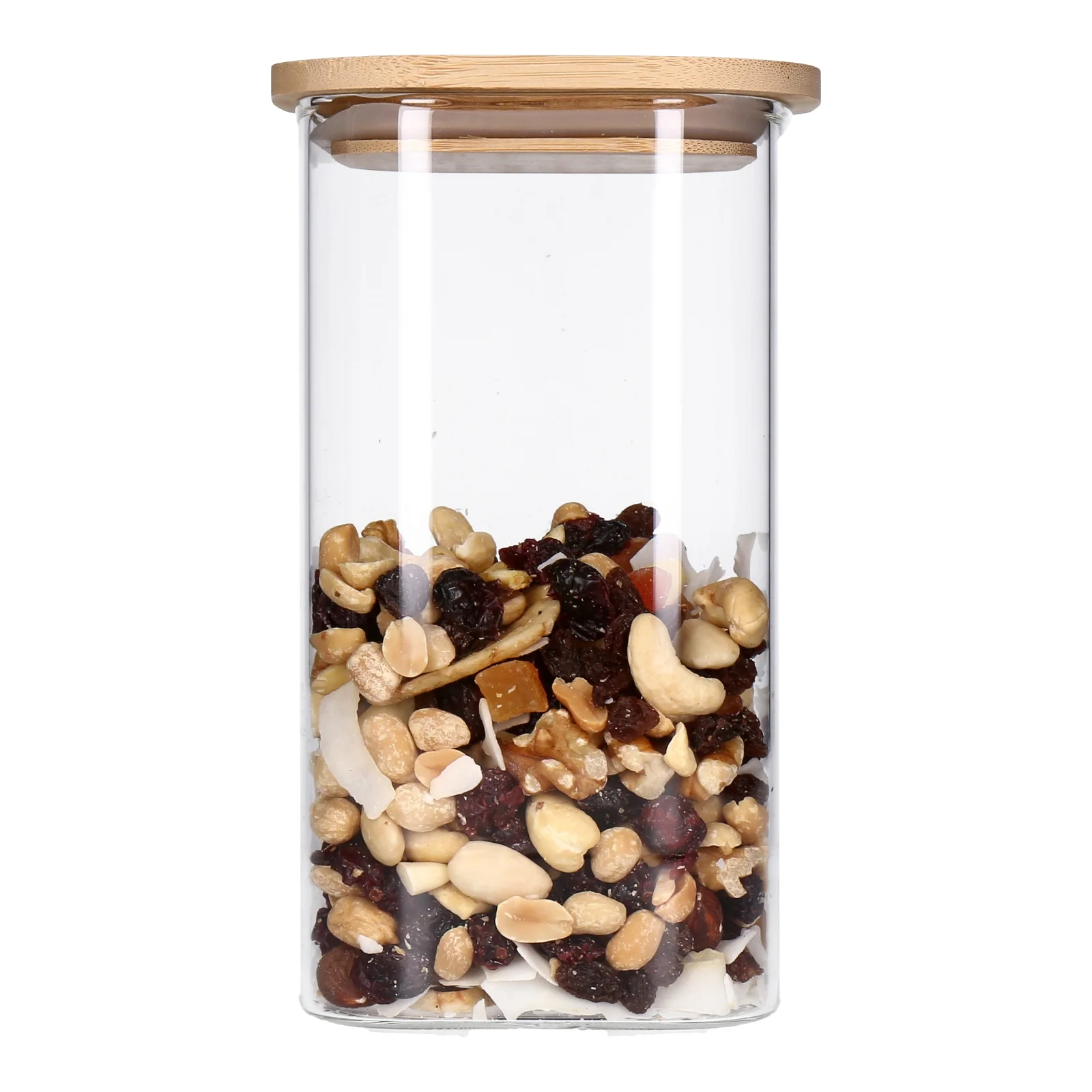 TP Vorratsglas mit Bambusdeckel, Glas Behälter für Lebensmittel, luftdicht, spülmaschinenfest - eckig 1500ml - Image 2