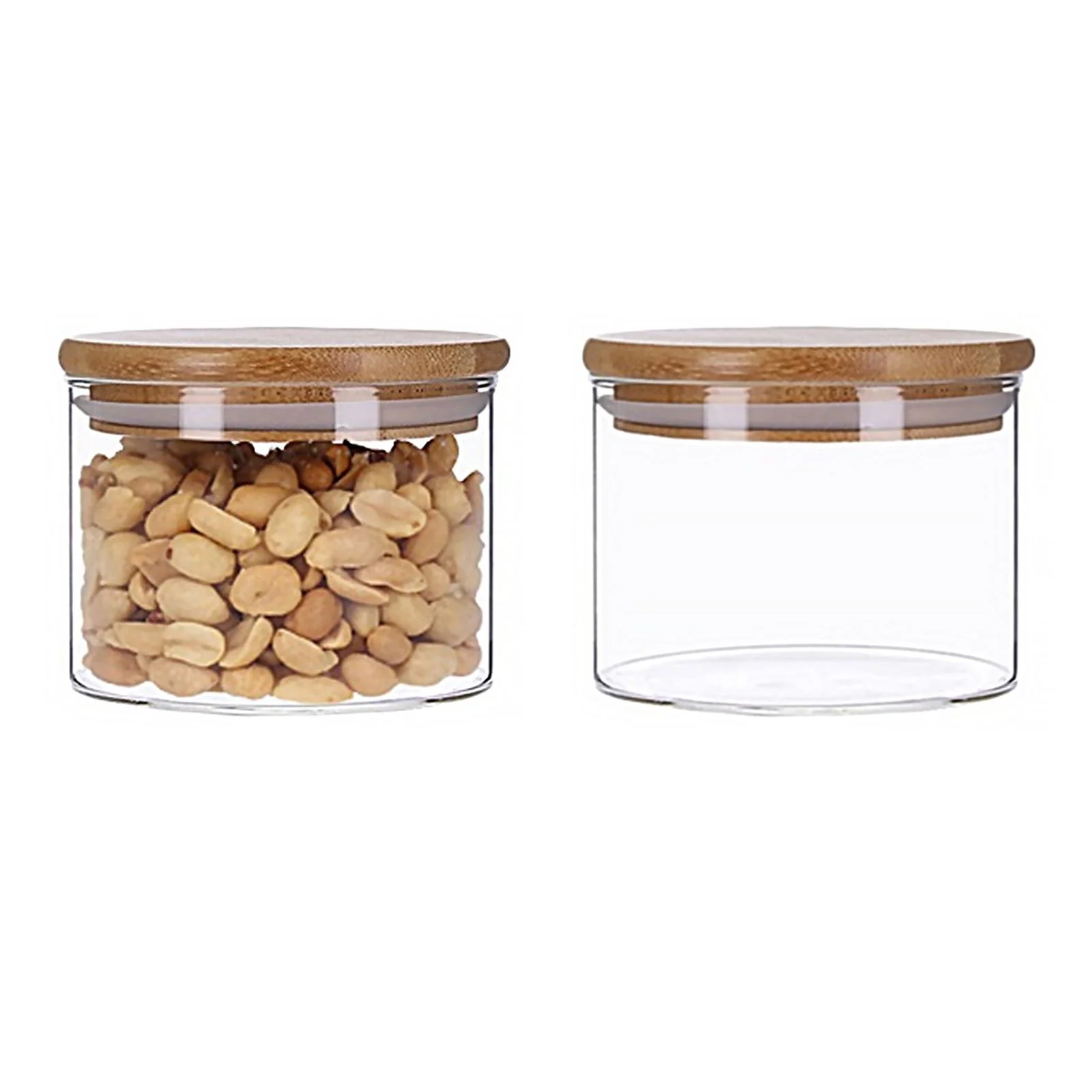 TP Vorratsgläser 4er Set mit Bambus Deckel, luftdichte Behälter inkl. Etiketten, 4 x 350 ml - Image 2
