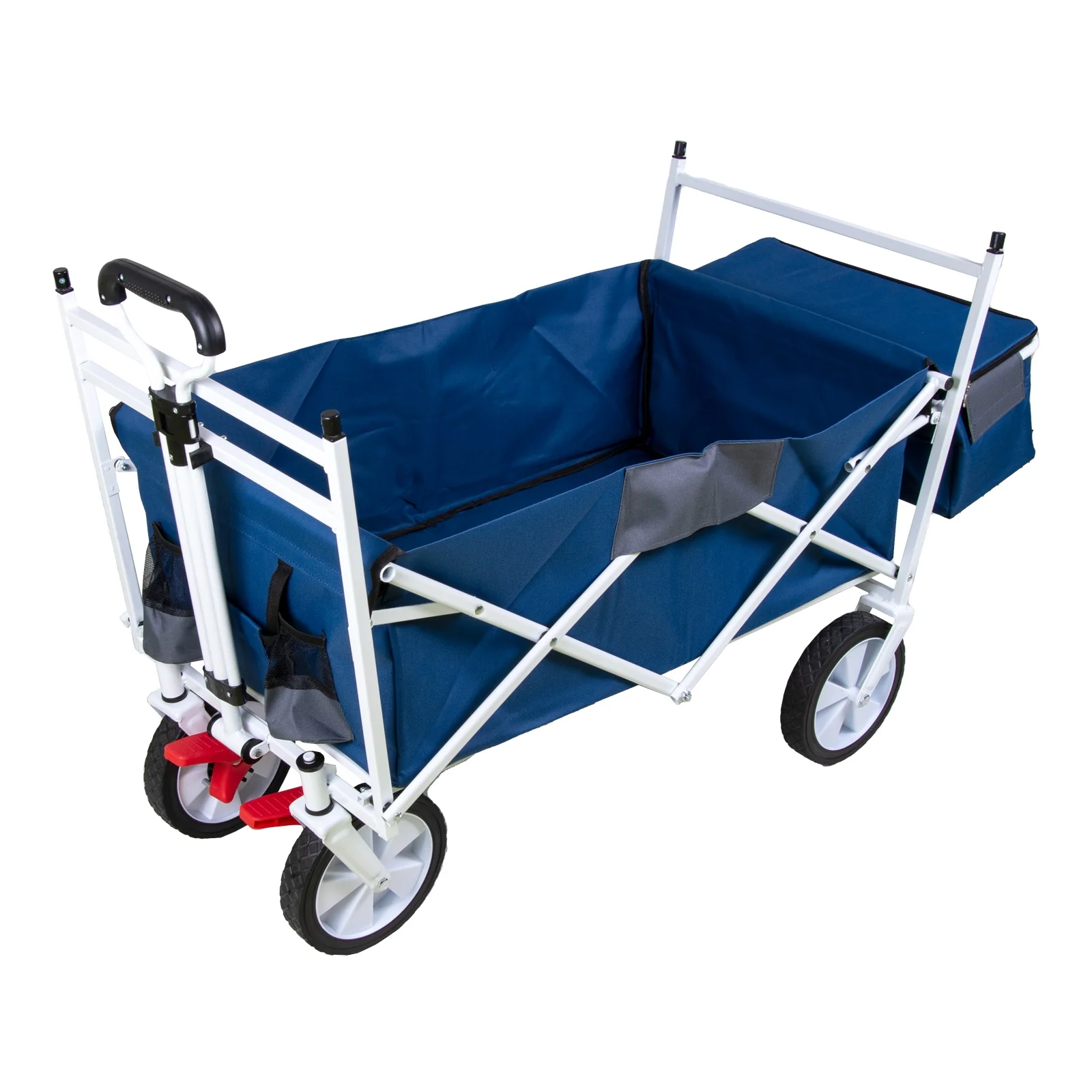 TP faltbarer Bollerwagen Navy mit abnehmbarem Dach Teleskopgriff, Kühltasche und Vorderradbremse - Image 6