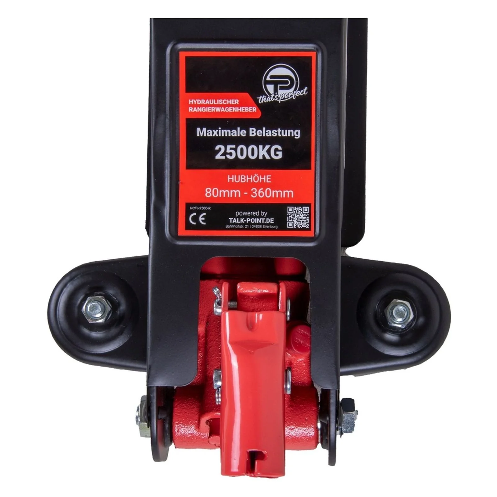 TP Hydraulischer KFZ-Rangierwagenheber 2,5t Koffer, SUV-Adapter und 2x Gummiauflage Rot - Image 6