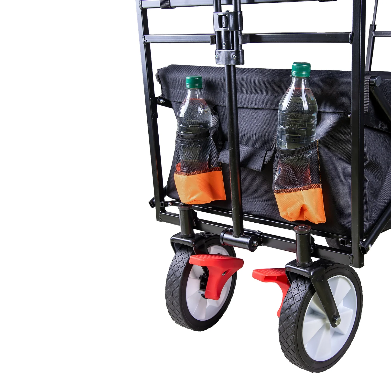 TP faltbarer Bollerwagen mit abnehmbaren Dach Teleskop, Kühltasche und Vorderrad-Bremse schwarz - Image 2