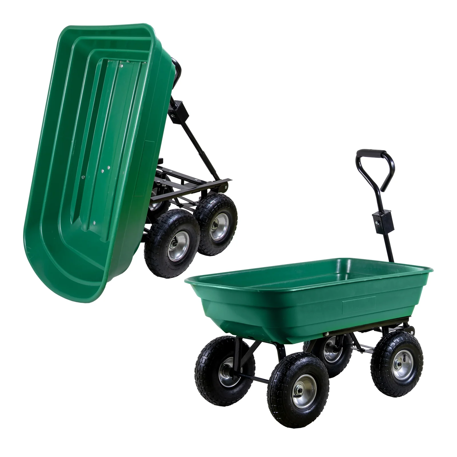 Gartenwagen mit Kippfunktion 75 Liter, belastbar bis 300Kg, Luftbereifung, abnehmbarer Griff - Image 3