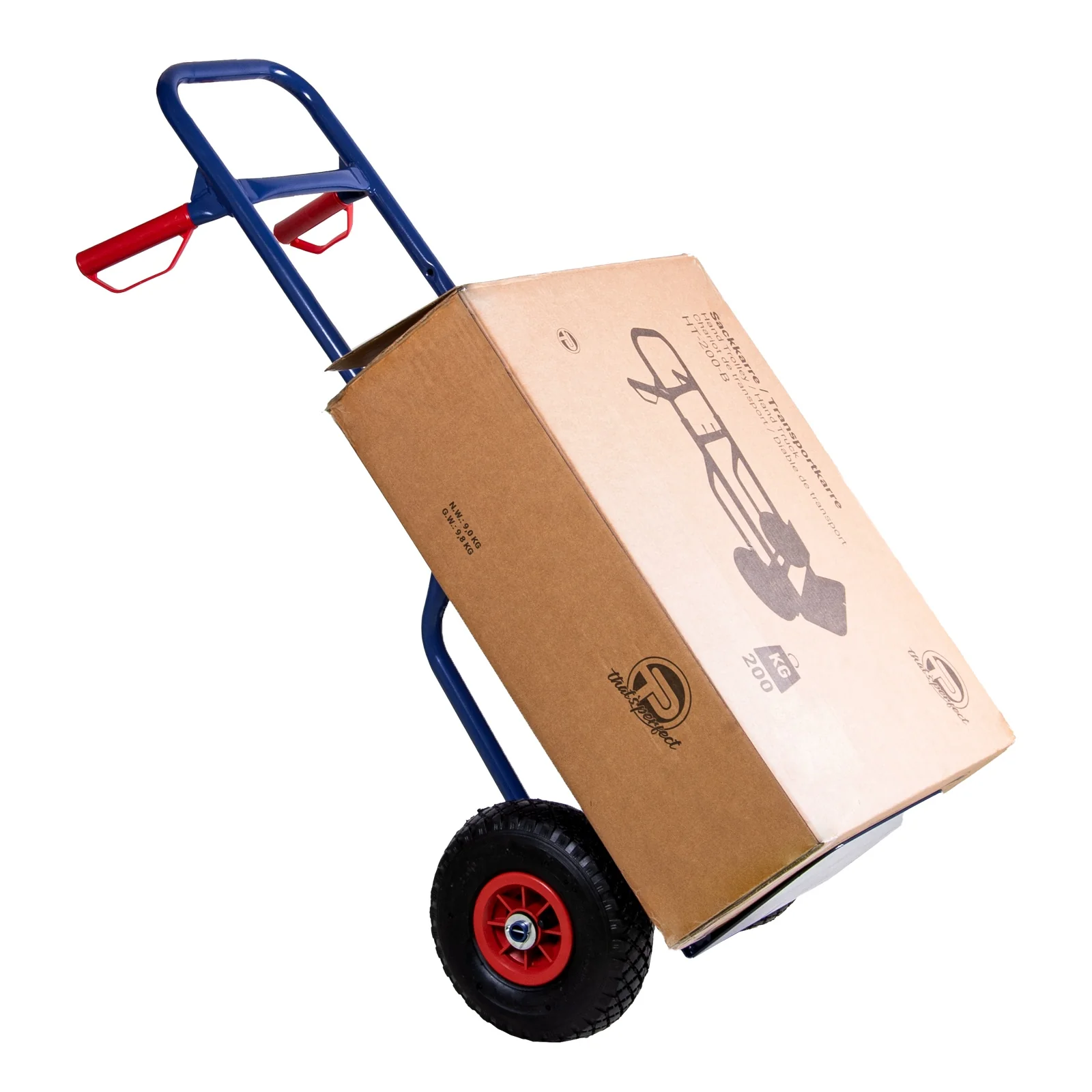 Sackkarre klappbar bis 200 kg ergonomische Griffe luftgefüllte Profilgummireifen & Radschutz - Image 5