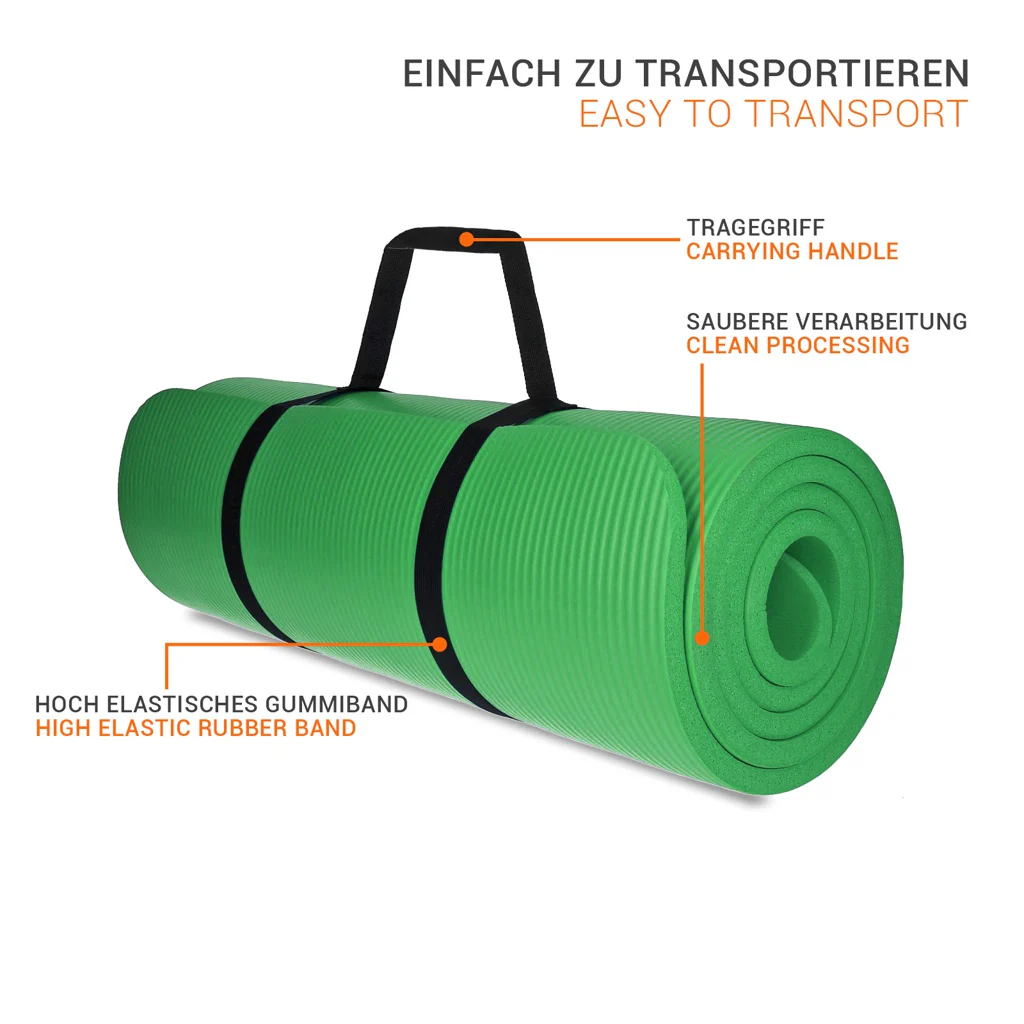 TP Yogamatte, Sport Unterlage aus Schaumstoff grün Pilates, Fitness, rutschfest, 185 x 61 x 1,5 cm - Image 2