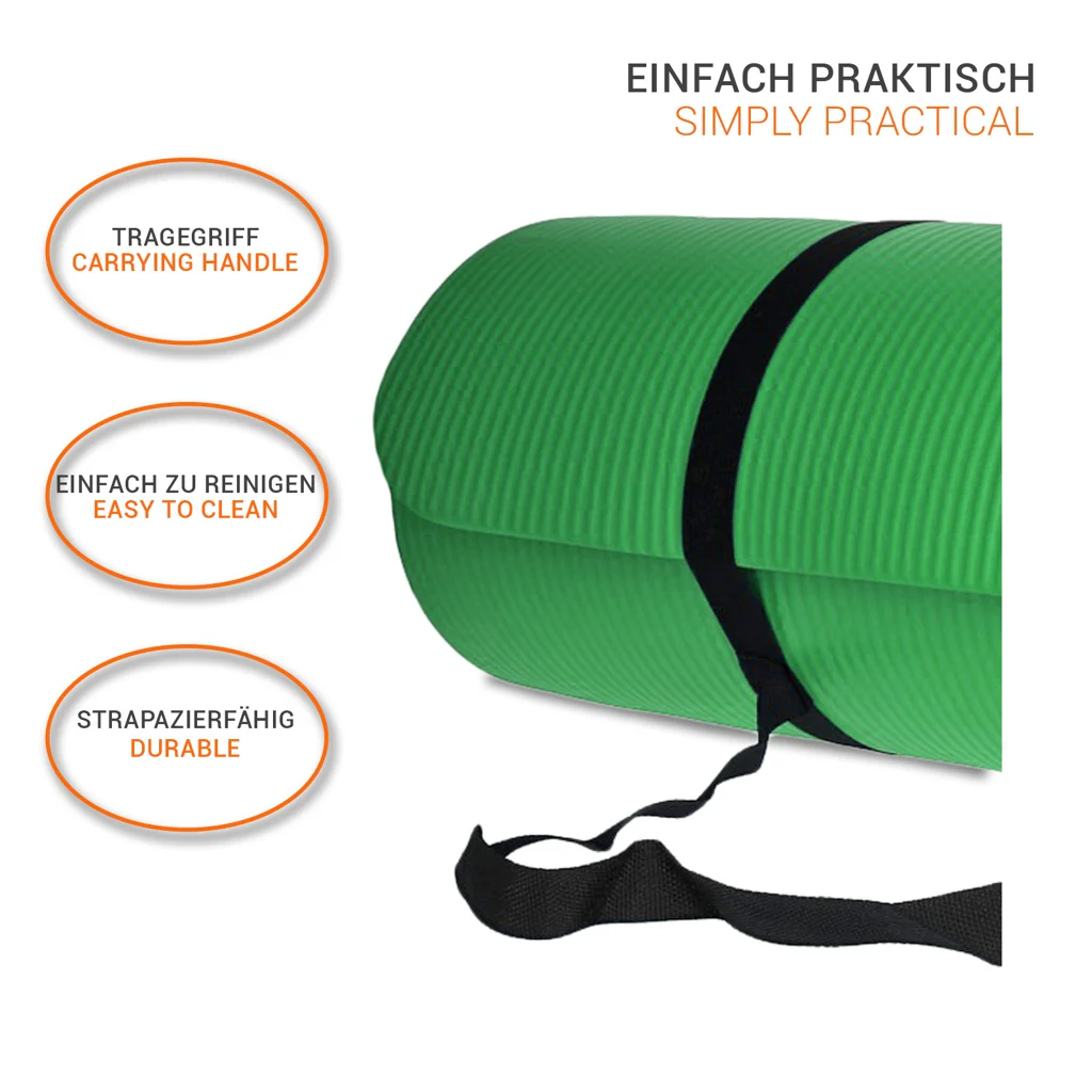 TP Yogamatte, Sport Unterlage aus Schaumstoff grün Pilates, Fitness, rutschfest, 185 x 61 x 1,5 cm - Image 5