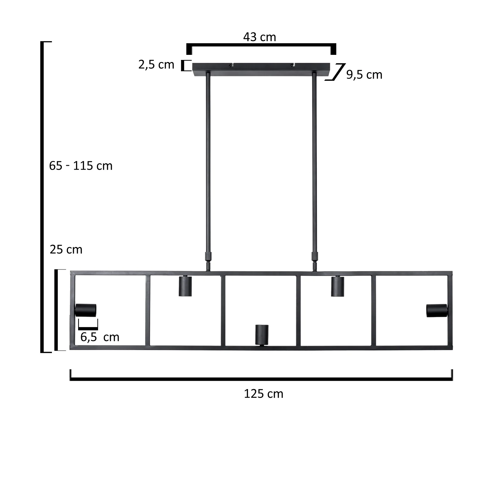 Steinhauer 2981ZW Pendelleuchte Racky schwarz - Image 4