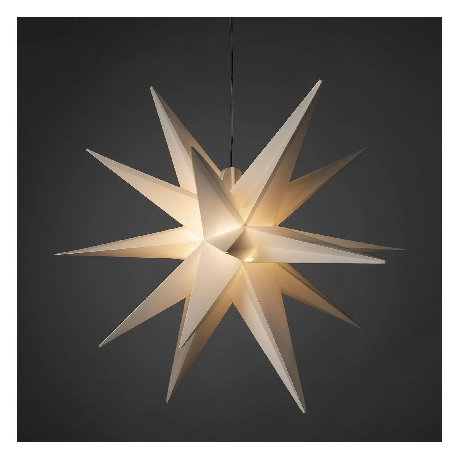 Konstsmide weißer 3-D Kunststoffstern 80cm warmweiß 5971-200 - Image 2