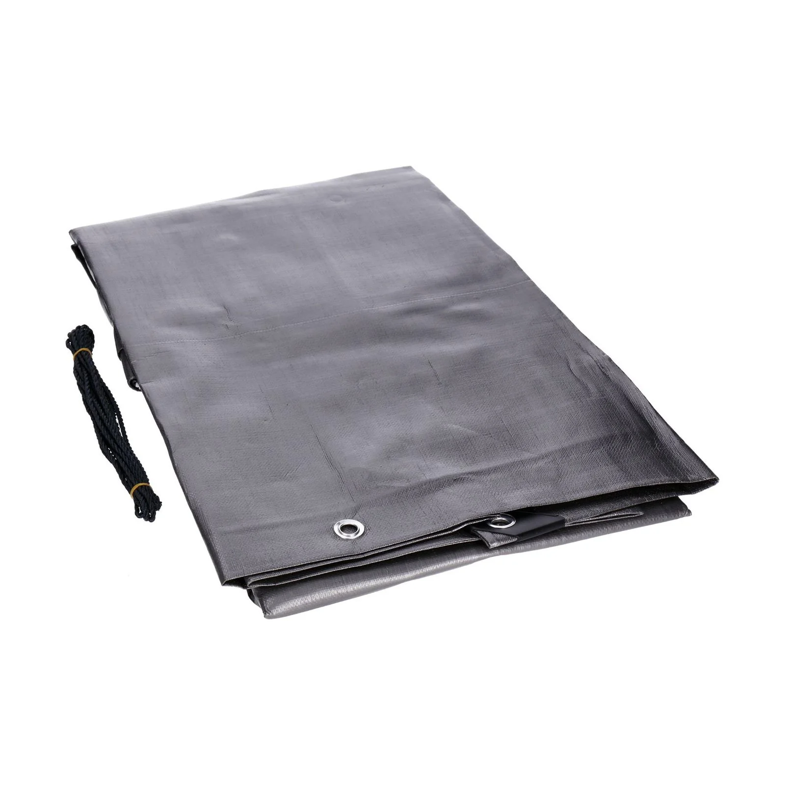 Abdeckplane, Gewebeplane 260g/m² silber inkl. 4x Befestigungsseil, mit Ecken- und Randverstärkung 2 x 3 Meter - Image 6