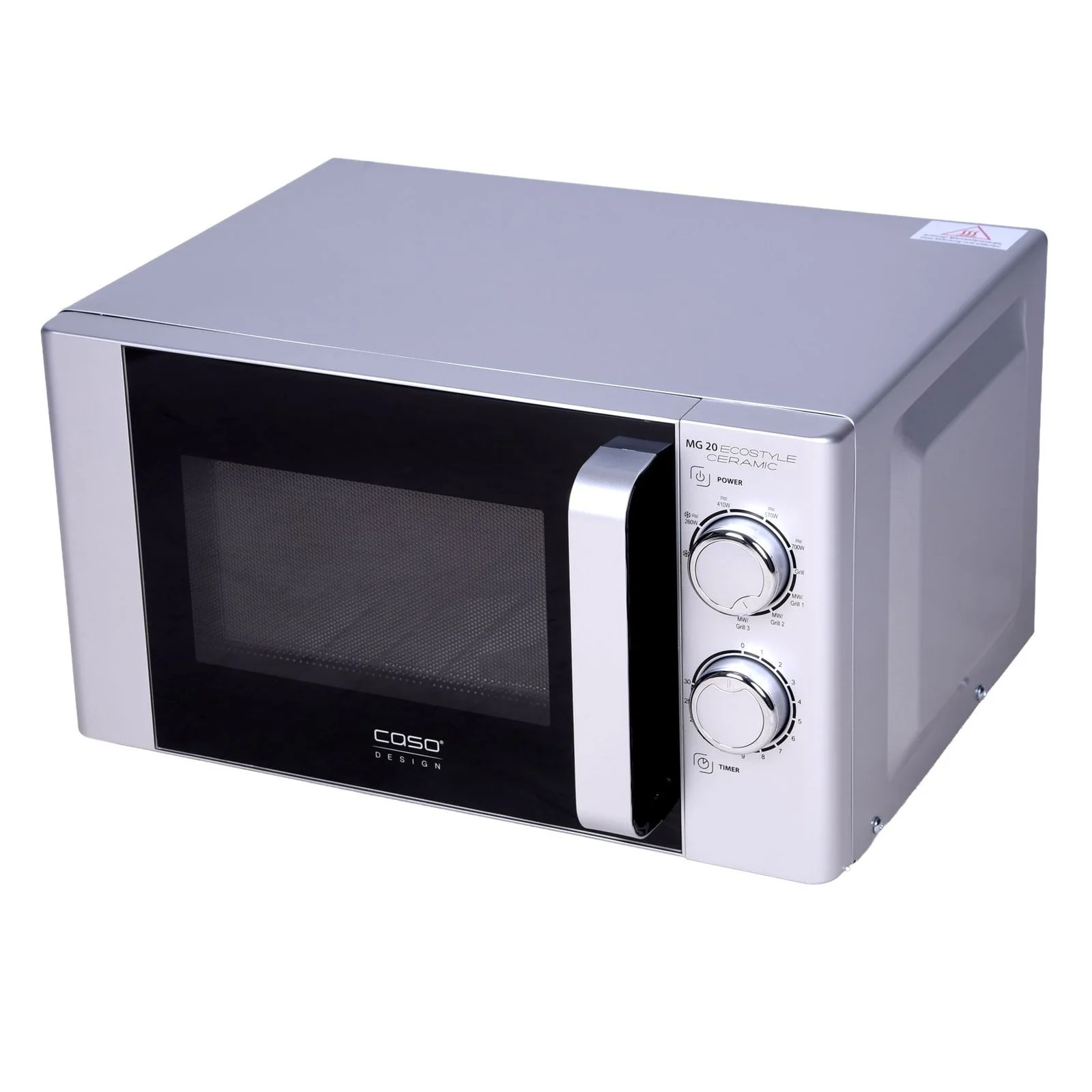 Caso MG20 Ecostyle Ceramic Mikrowelle 20 Liter 700 Watt silber - Image 3