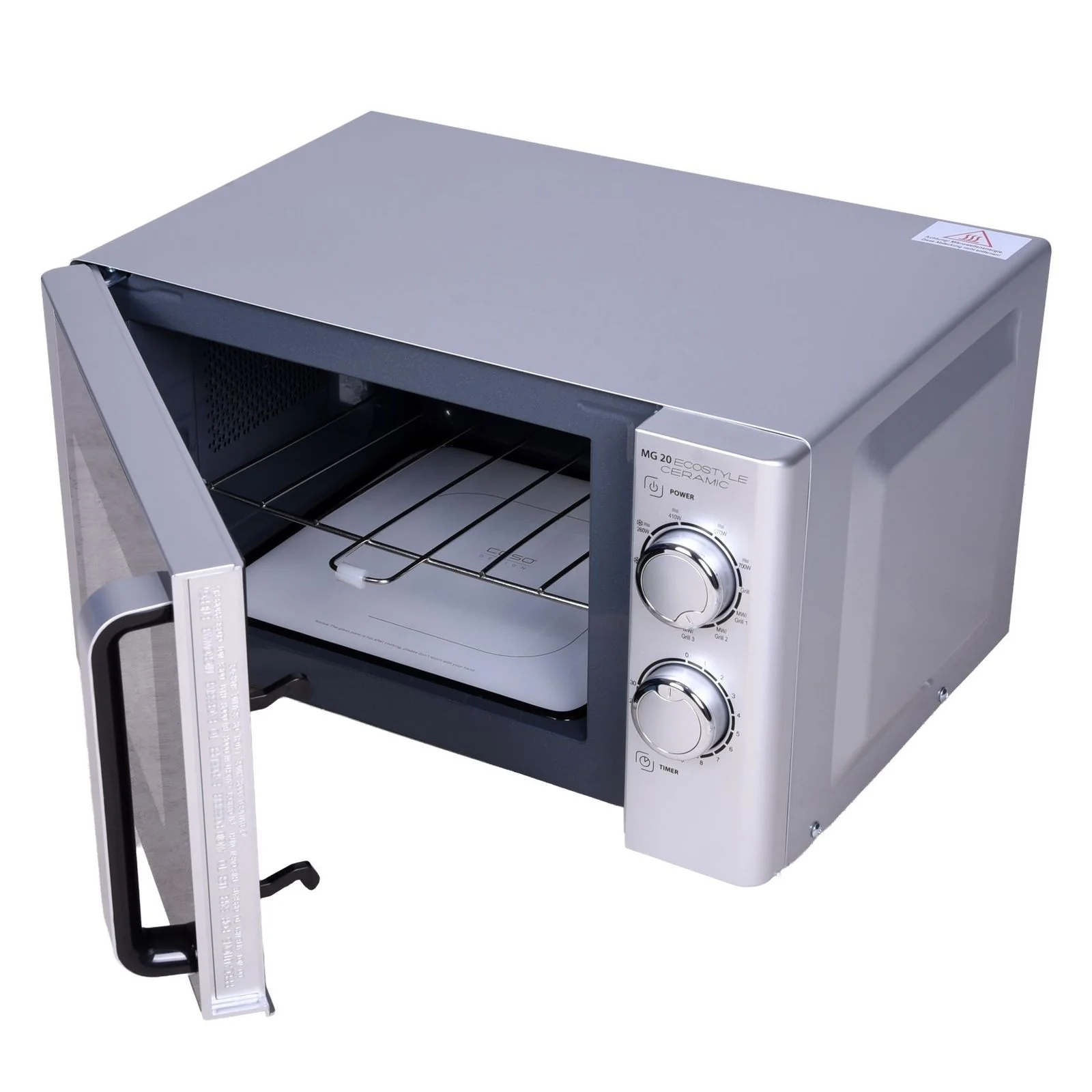 Caso MG20 Ecostyle Ceramic Mikrowelle 20 Liter 700 Watt silber - Image 4