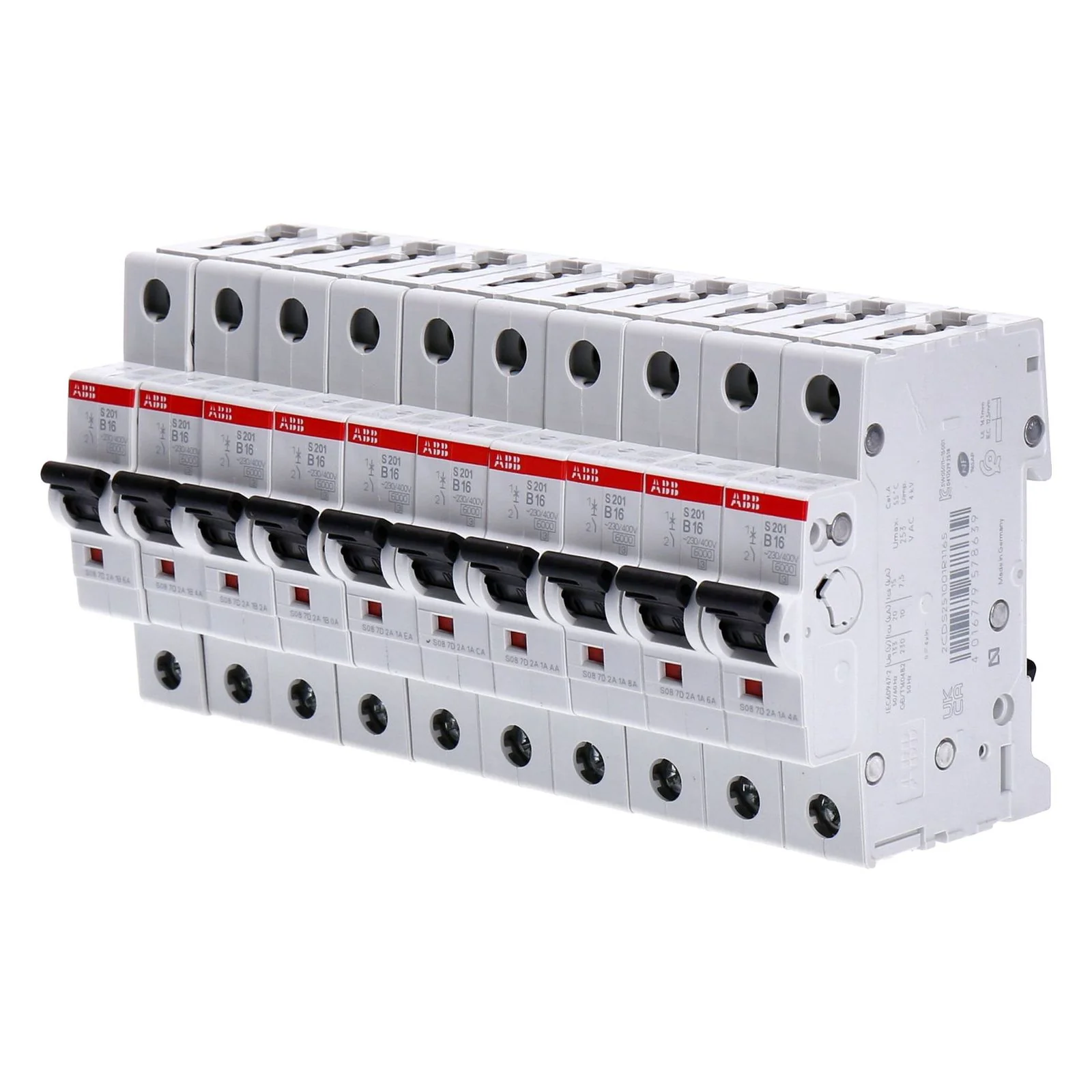 10x ABB S201-B16 Sicherungsautomat B-Char., 6 kA, 16 A, 1P - Image 2
