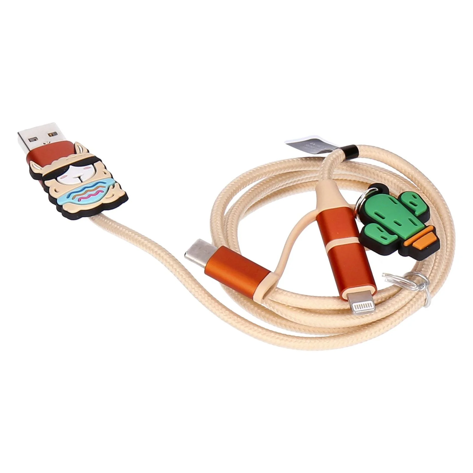 Swipe Lama Kollektion 3 Teile Set Design Powerbank 3-in-1 Ladekabel Ringhalter - Image 4