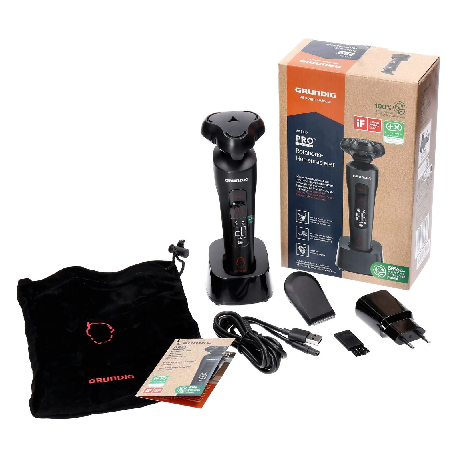 Grundig MS 9130 Men's Care Nass & Trocken Rasierer Schwarz - Image 4