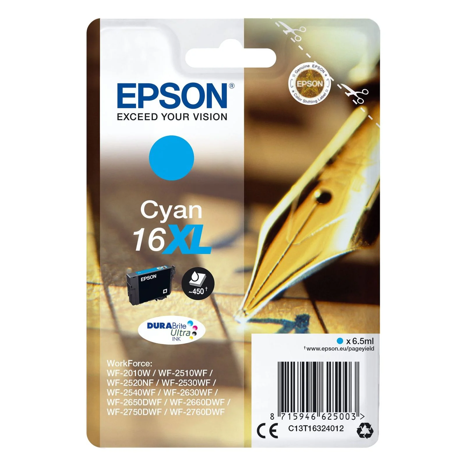 Epson No.16XL Tintenpatrone cyan 6.5 ml