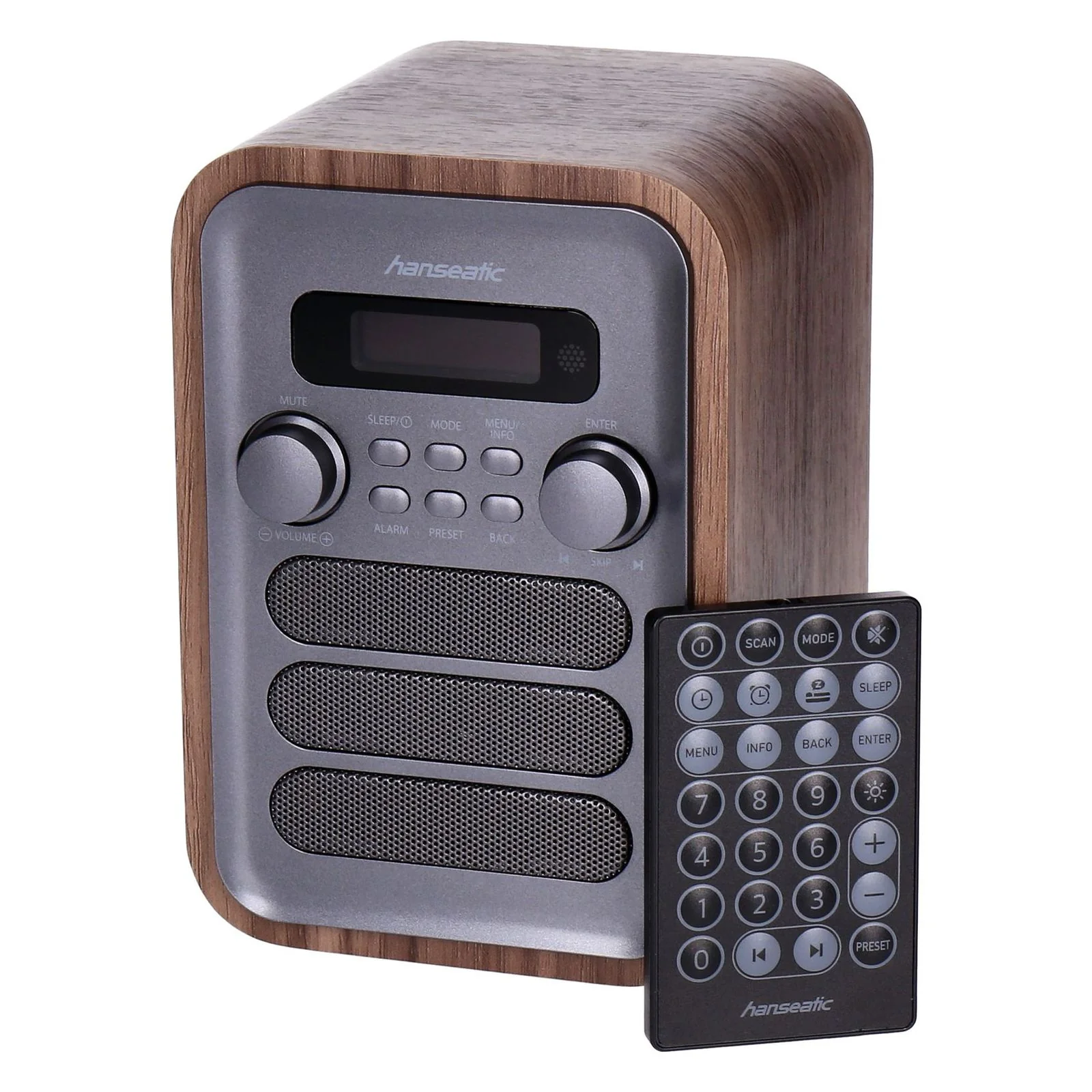 Hanseatic HRA-23G Digitalradio (DAB) (3,5 W) Grau/Braun
