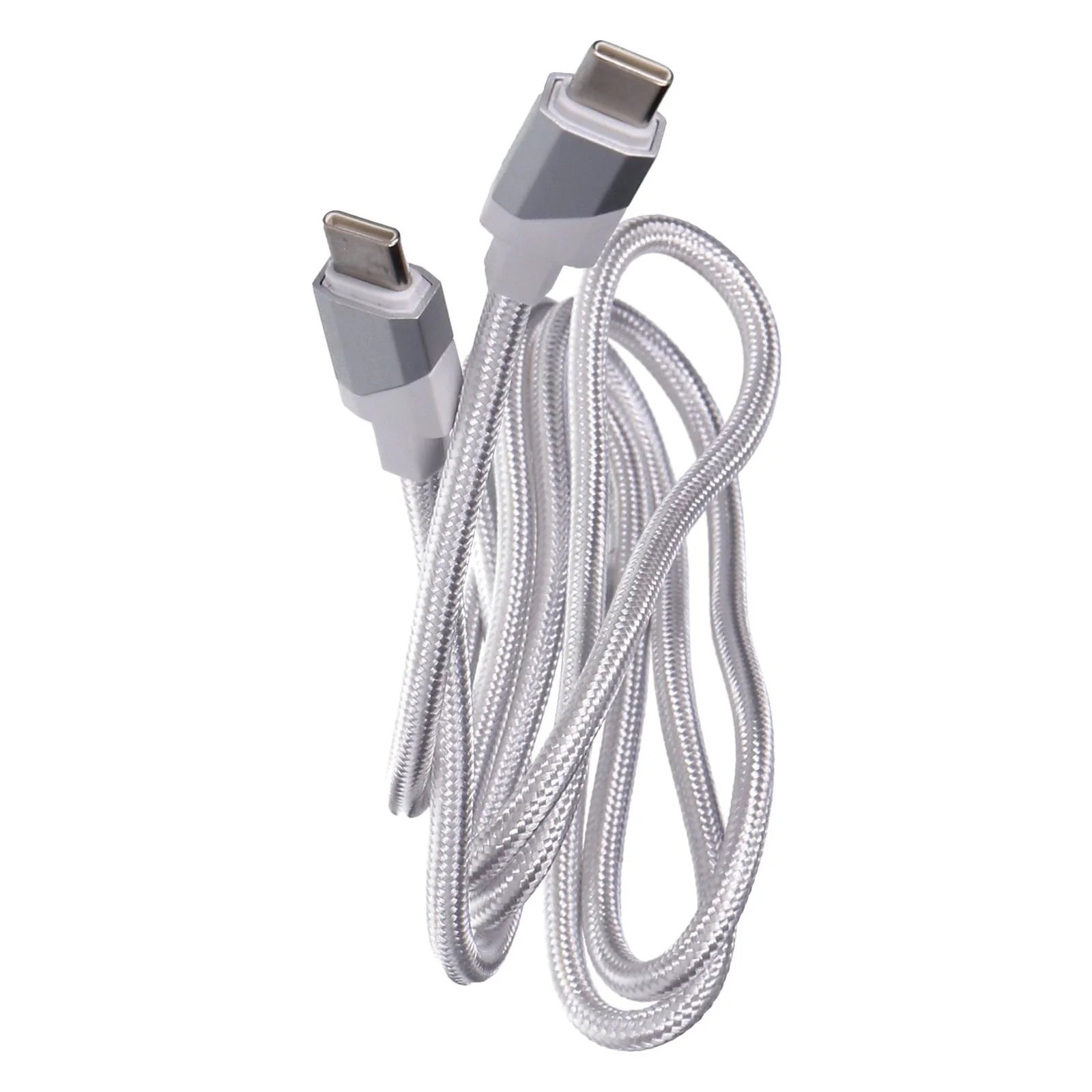 SDL Lade- und Synchonisierungskabel 1,2 m USB-C auf USB-C Stoff ummantelt weiß - Image 2