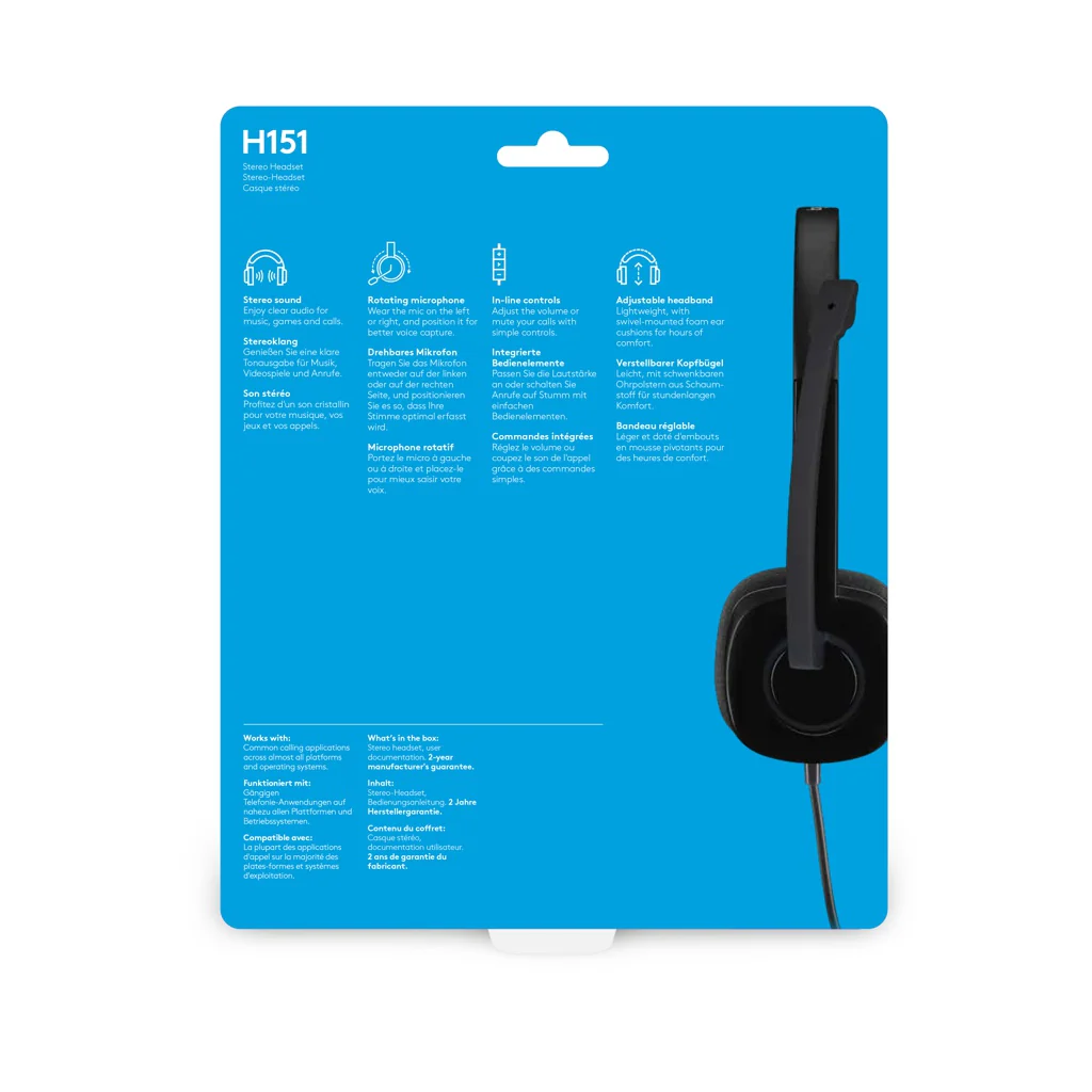 Logitech H151 Kopfhörer Verkabelt Kopfband Büro/Callcenter Schwarz - Image 8