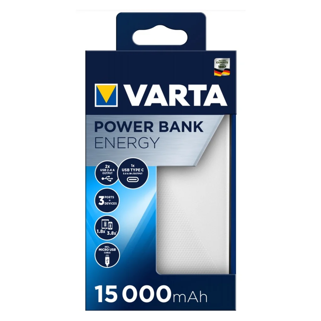 Varta Energy 15000 Akkuladegerät Lithium Polymer (LiPo) 15000 mAh Schwarz, Weiß - Image 2