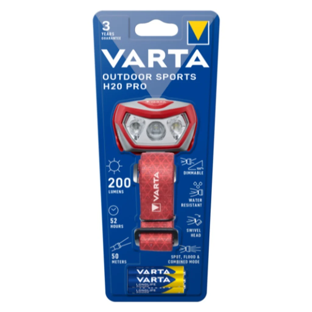 Varta Outdoor Sports H20 Pro Grau, Rot Stirnband- Taschenlampe LED - Image 2