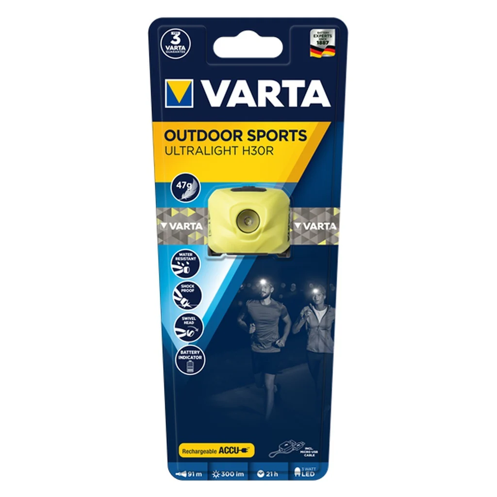 Varta OUTDOOR SPORTS ULTRALIGHT H30R Limette Stirnband-Taschenlampe LED - Image 3