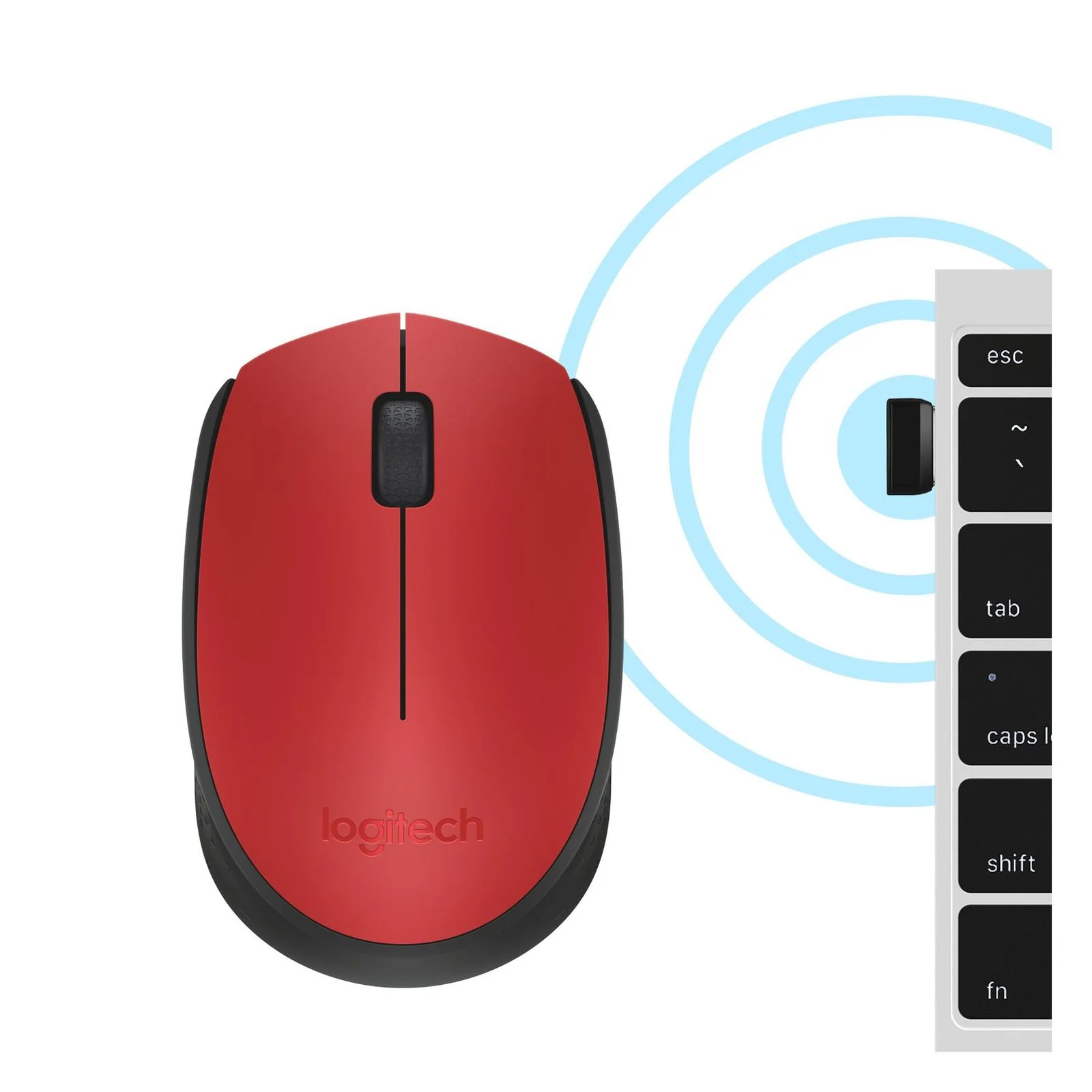 Logitech M171 Kabellose Maus Rot / schwarz Wireless Mouse - Image 4