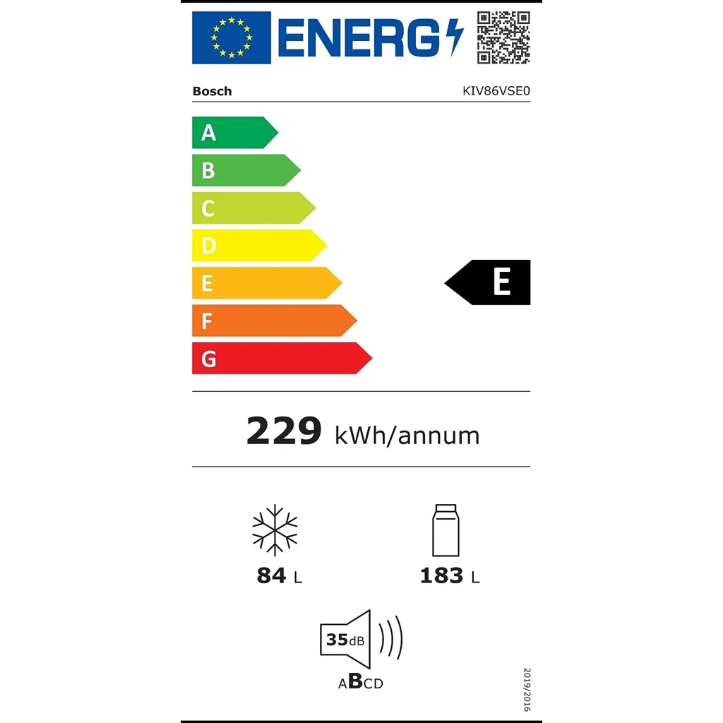 Bosch Serie 4 KIV86VSE0 Kühl- und Gefrierkombination vollintegriert 267L Weiß - Image 2