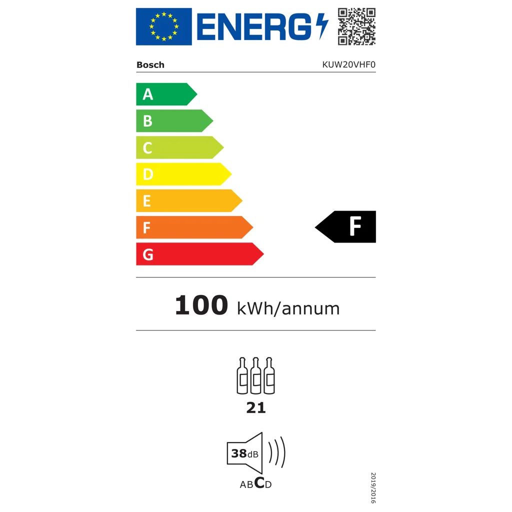 Bosch KUW20VHF0 Weinkühler Weinkühler mit Kompressor Arbeitsplatte Schwarz 21 Flasche(n) - Image 2