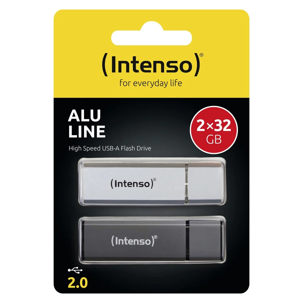 Intenso AluLine USB Drive 32GB Doppelpack 2x32GB - 32 GB USB-Stick USB Typ-A 2.0 Anthrazit, Silber - Image 2