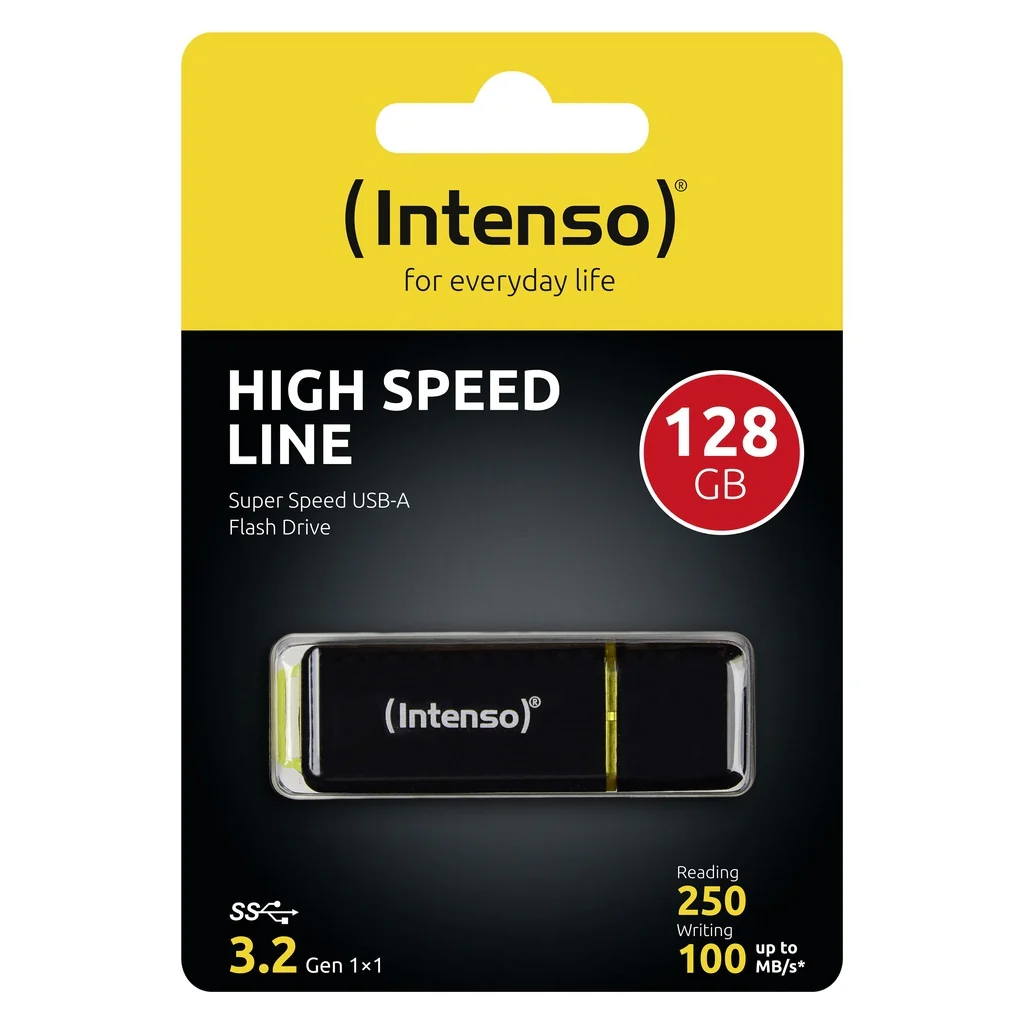 Intenso High Speed Line USB-Stick 128 GB USB Typ-A 3.2 Gen 1 (3.1 Gen 1) Schwarz, Gelb - Image 3